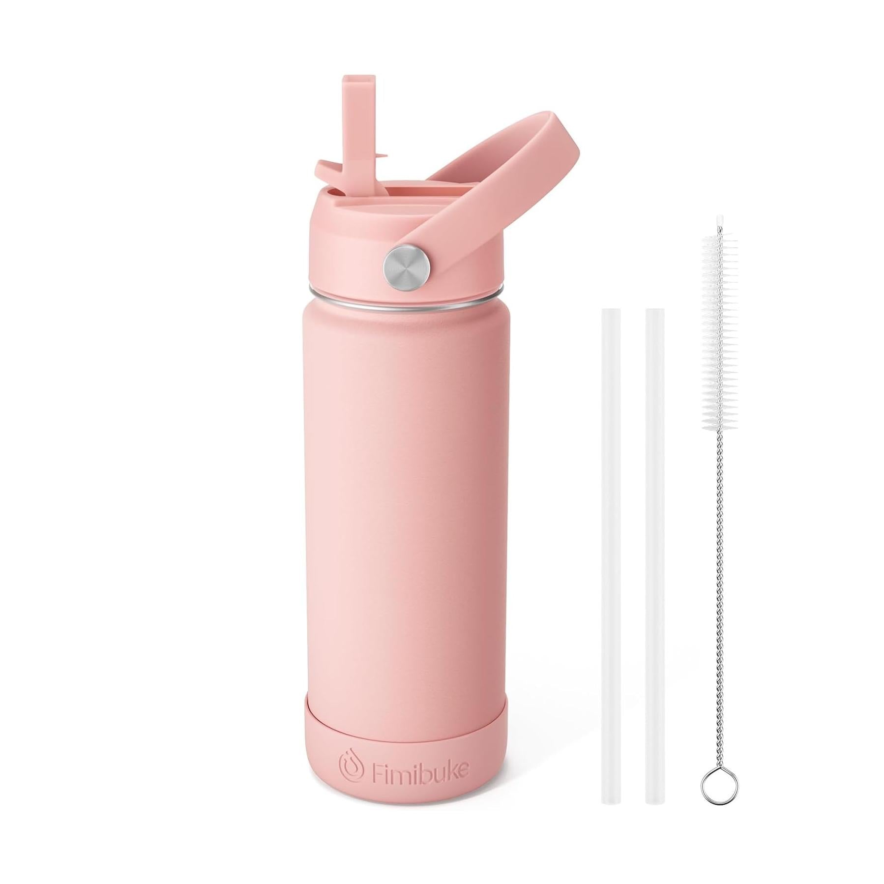 Fimibuke 18oz Kids Insulated Water Bottle with Straw - Harbor Grey