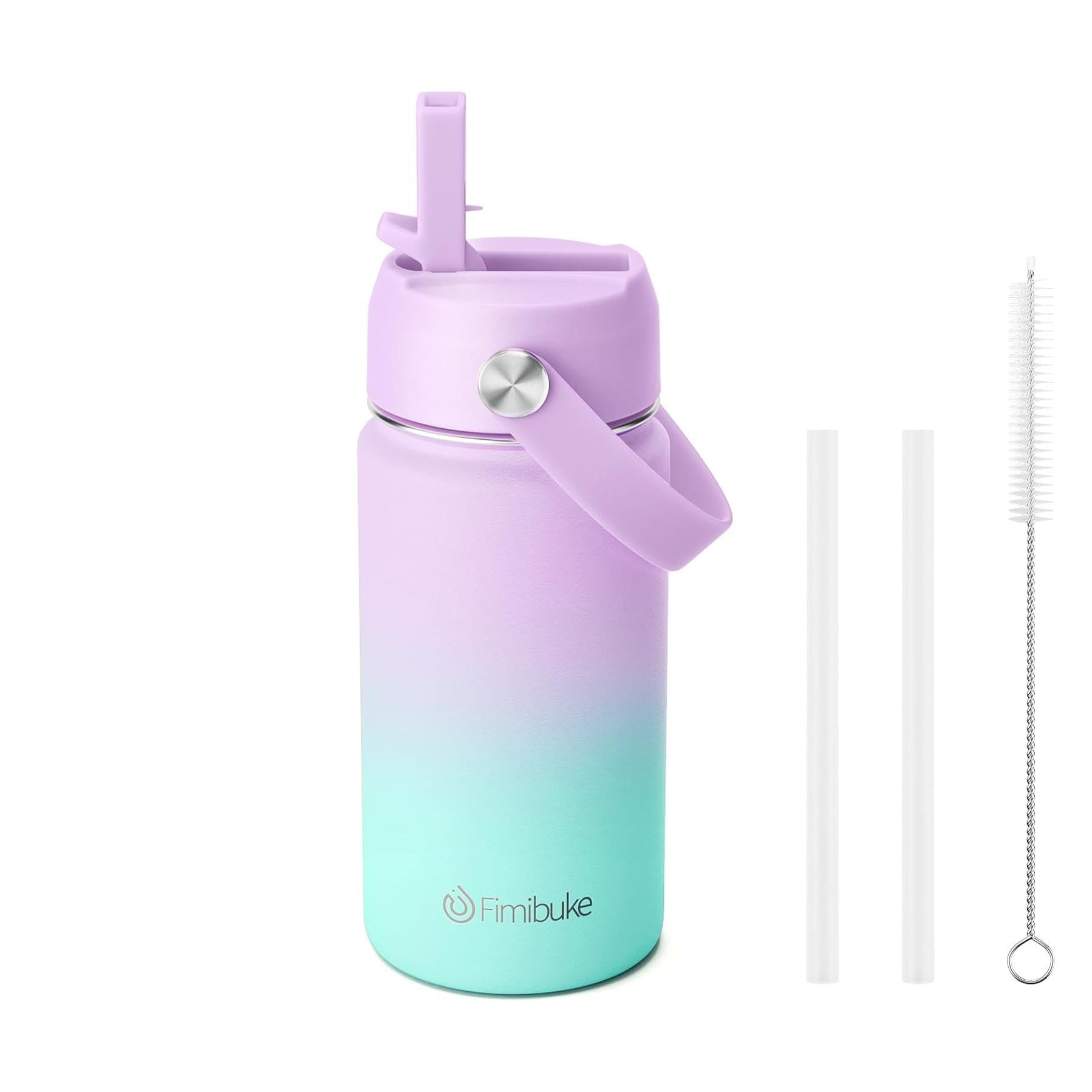 Fimibuke 14oz Kids Insulated Water Bottle with Straw - Macaron