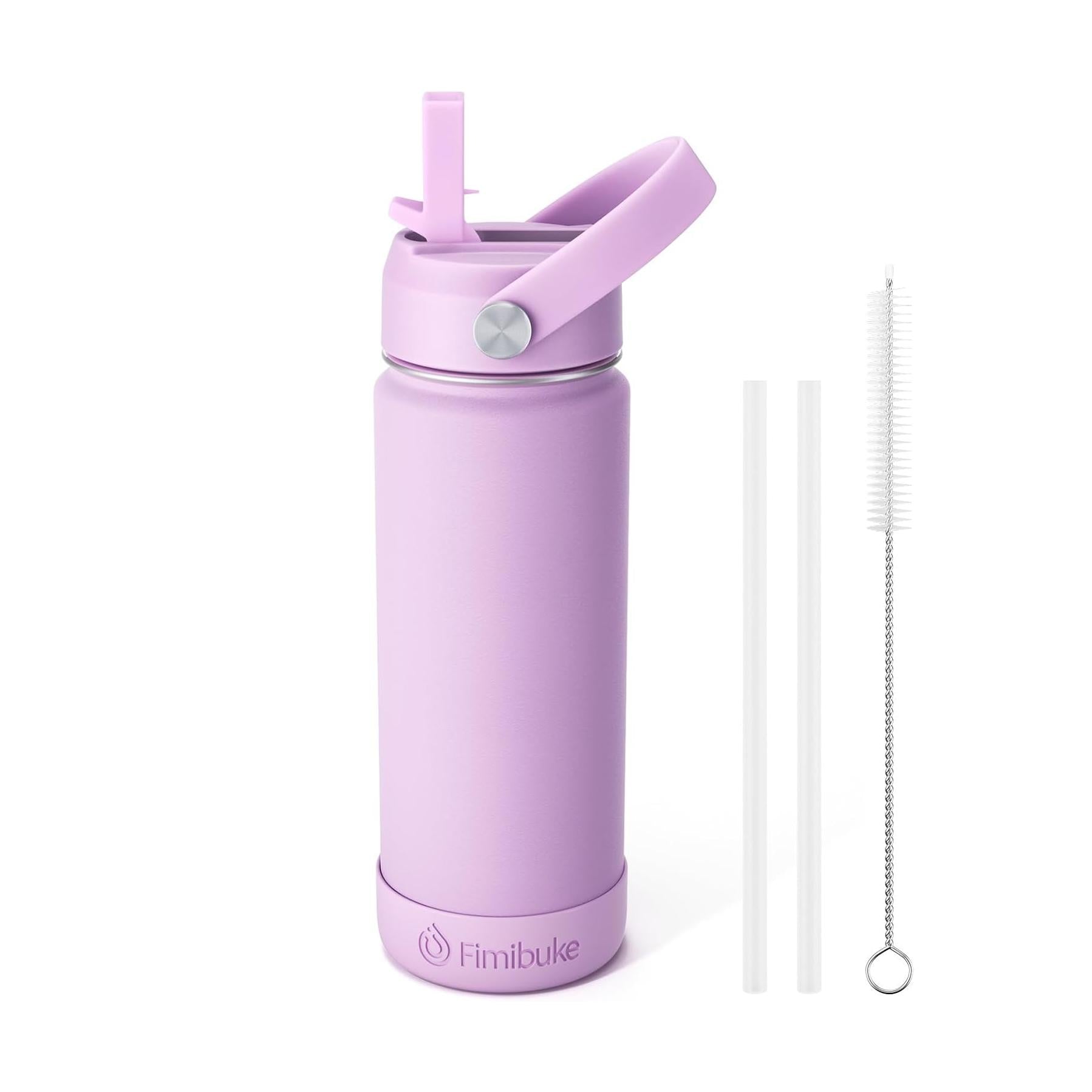 Fimibuke 18oz Kids Insulated Water Bottle with Straw - Cotton Candy