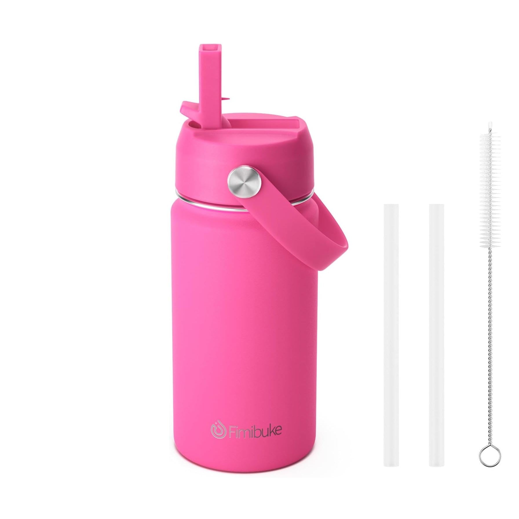 Fimibuke 14oz Kids Insulated Water Bottle with Straw - Harbor Grey