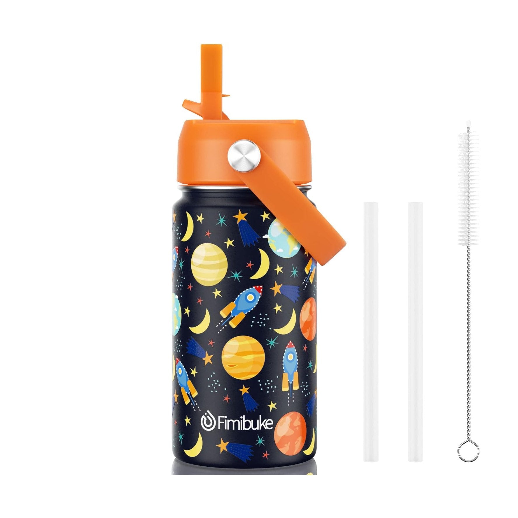 Fimibuke 14oz Kids Insulated Water Bottle with Straw - Blush