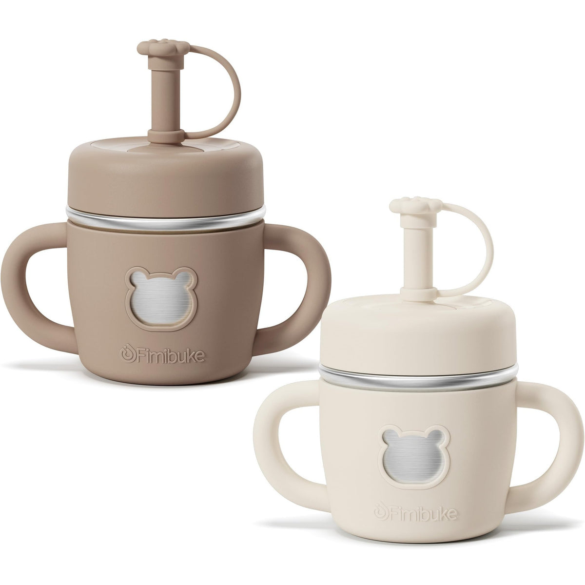Fimibuke 10oz Stainless Steel Sippy Cups for Toddlers, 2-Pack