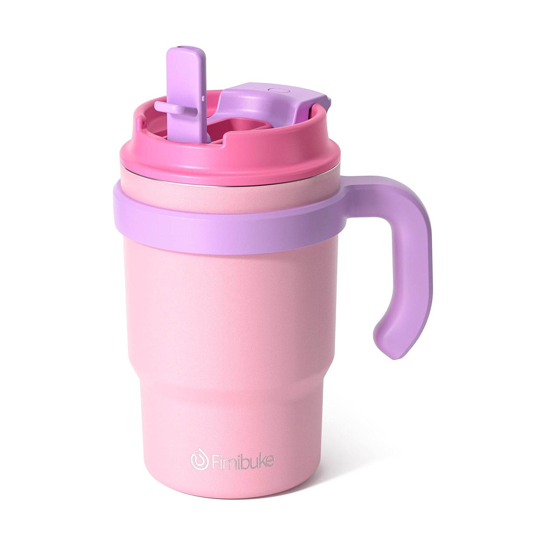Fimibuke 16oz Kids Insulated Tumbler with Handle & 2-in-1 Lid - Dinosaur