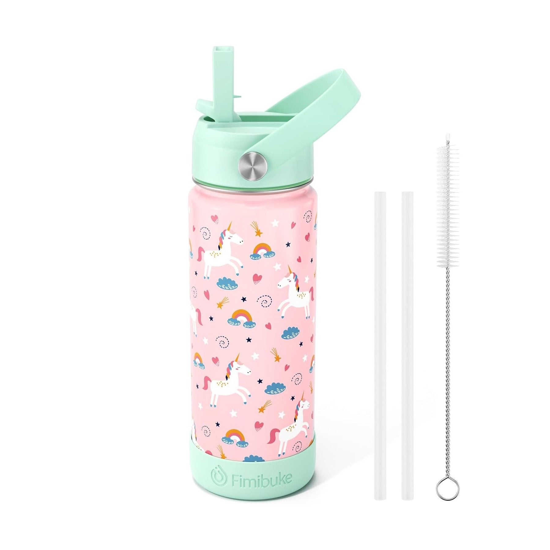 Fimibuke 18oz Kids Insulated Water Bottle with Straw - Game