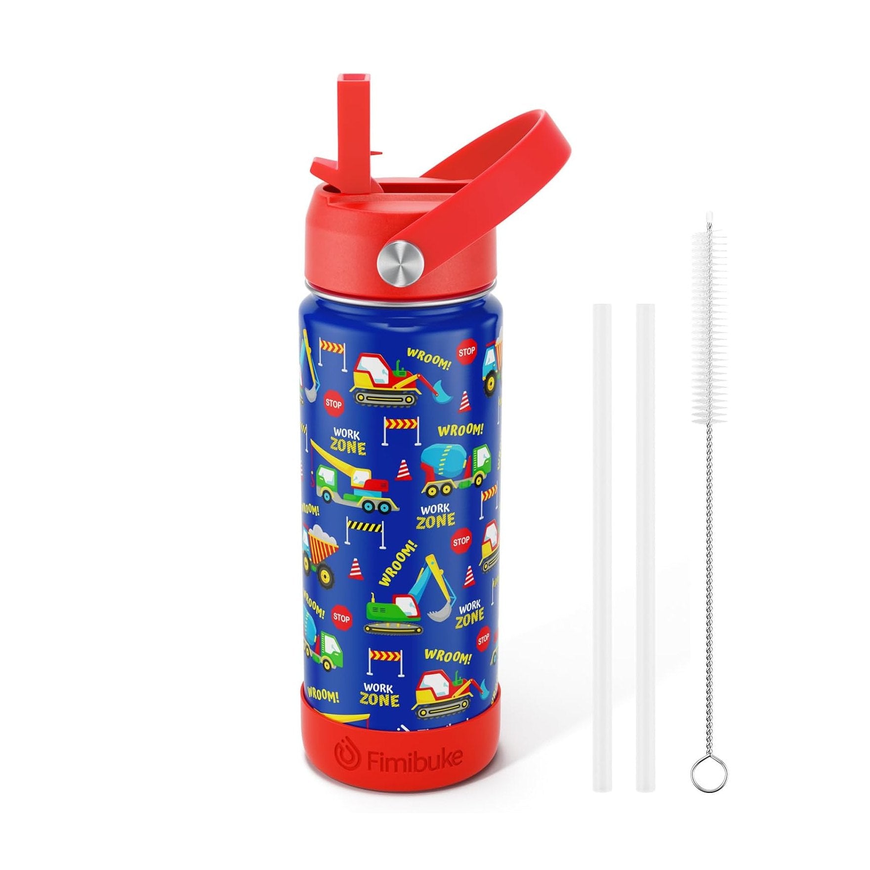 Fimibuke 18oz Kids Insulated Water Bottle with Straw - Lilac