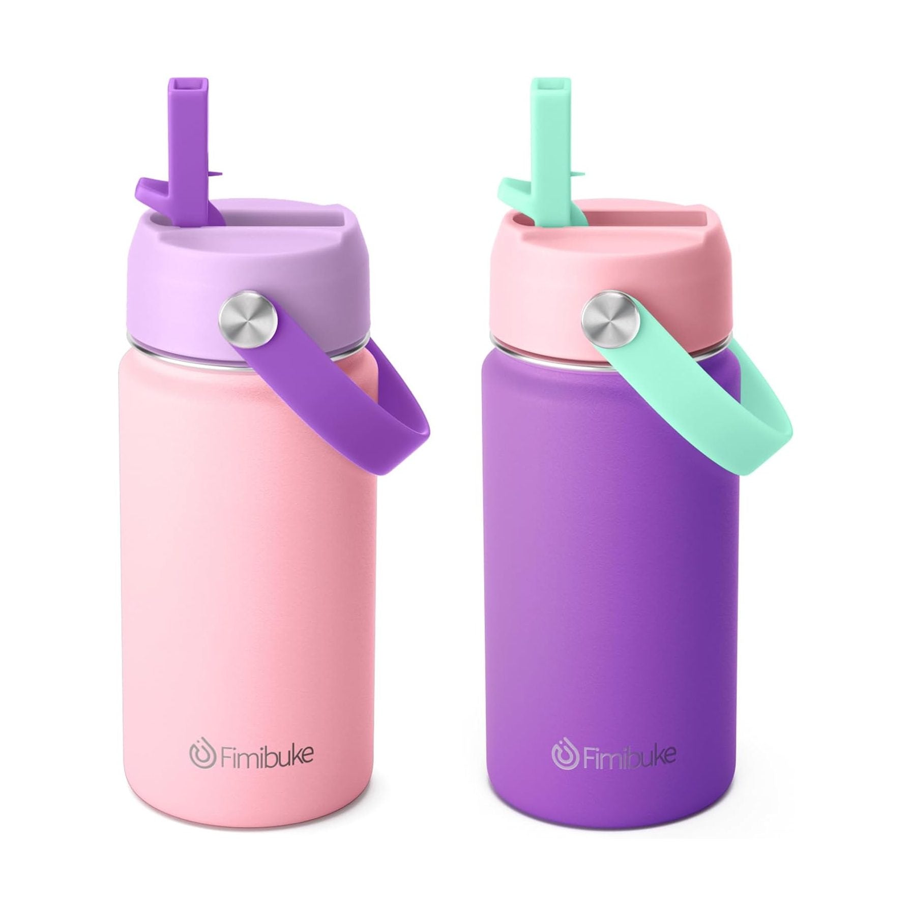 Fimibuke 14oz Kids Insulated Water Bottle with Straw - Underwater World