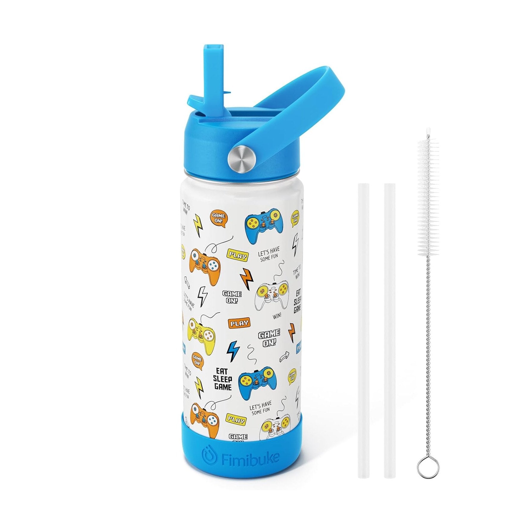 Fimibuke 18oz Kids Insulated Water Bottle with Straw - Blush