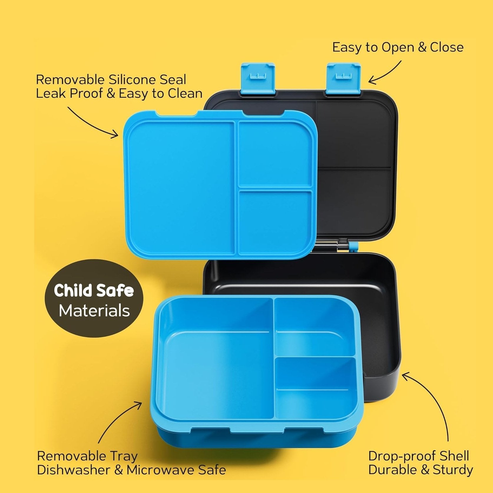 Fimibuke Kids 32oz Bento Lunch Set with 12oz Thermos & Bag - Mermaid