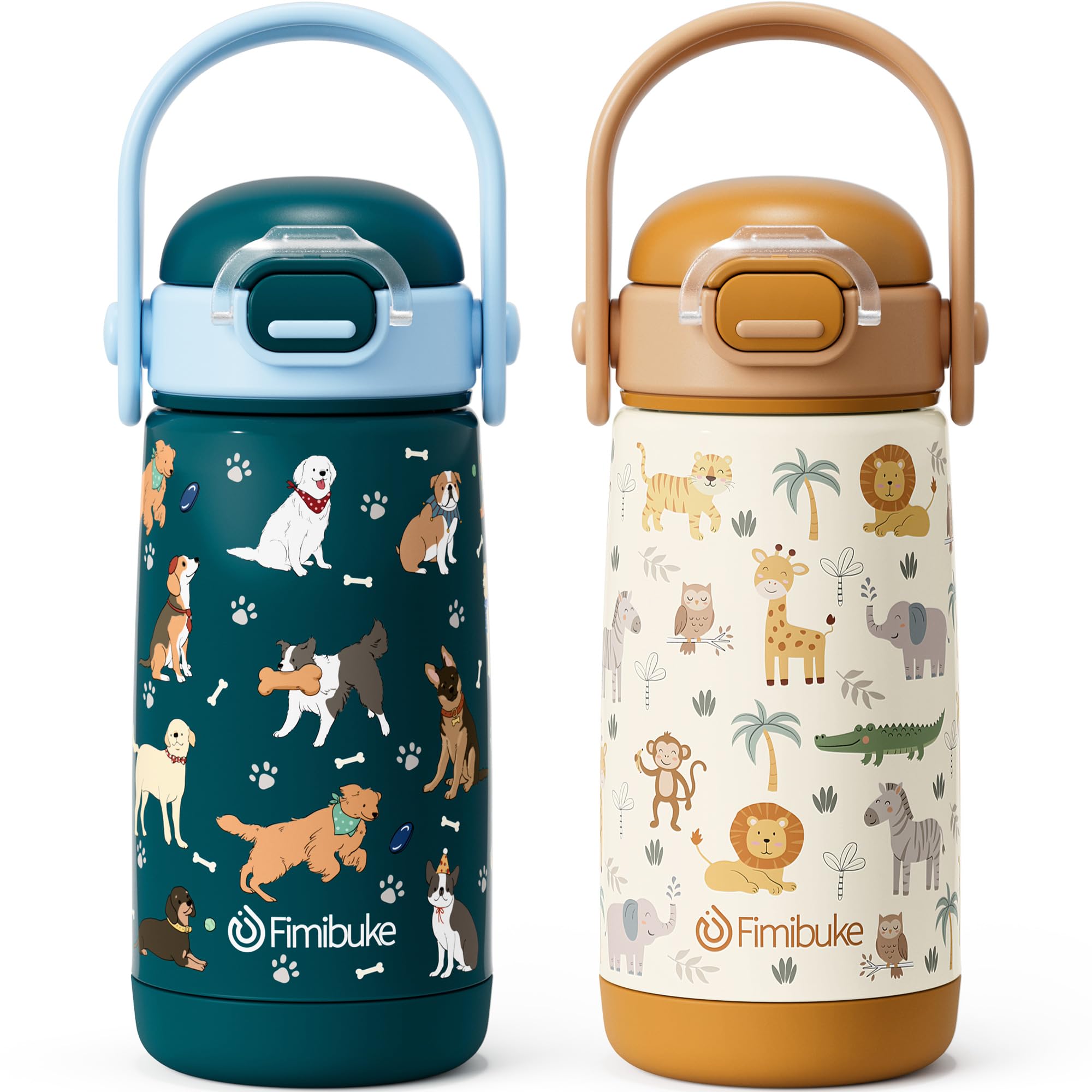 Fimibuke 14oz Insulated Stainless Steel Kids Water Bottle