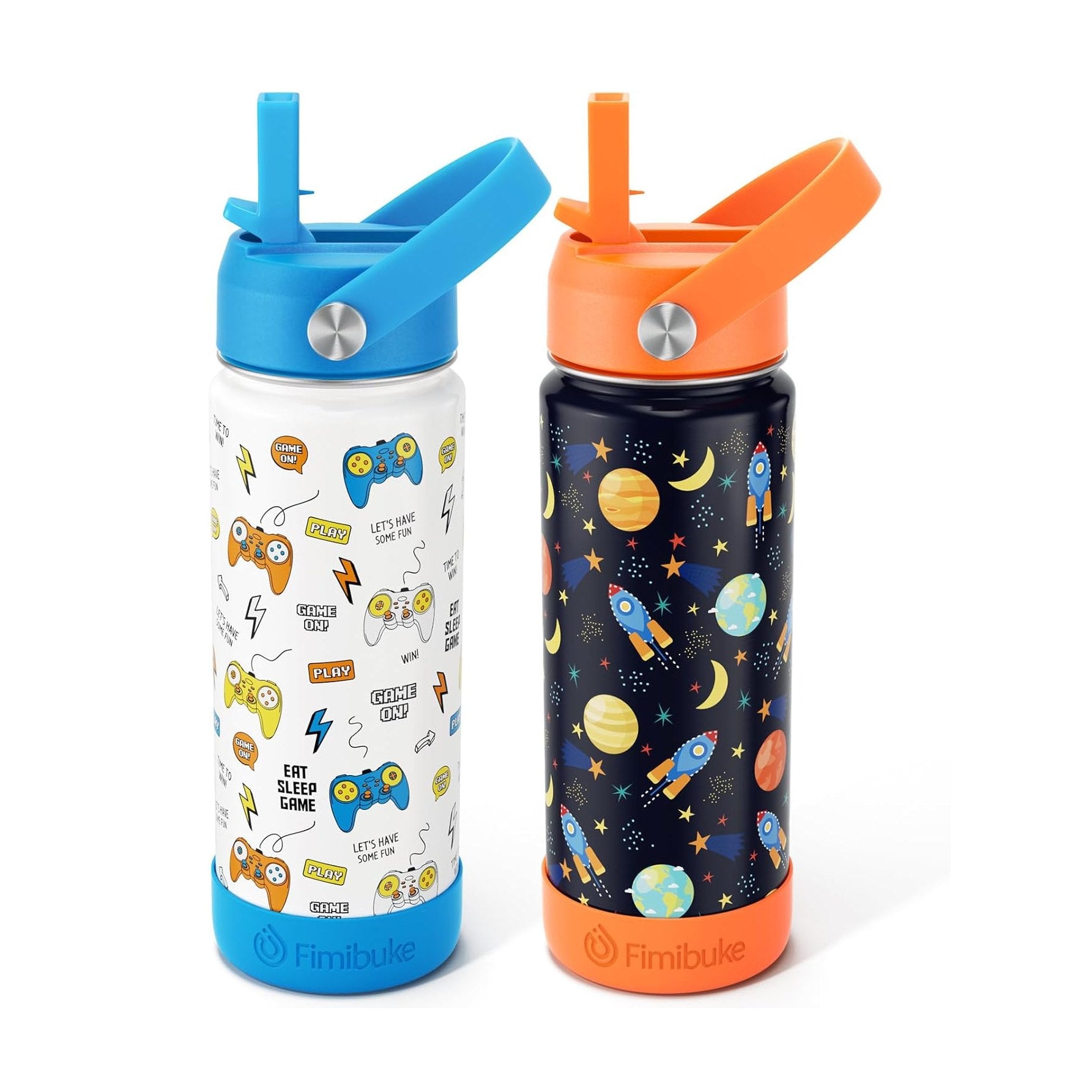 Fimibuke 18oz Kids Insulated Water Bottle with Straw - Milky Pastel