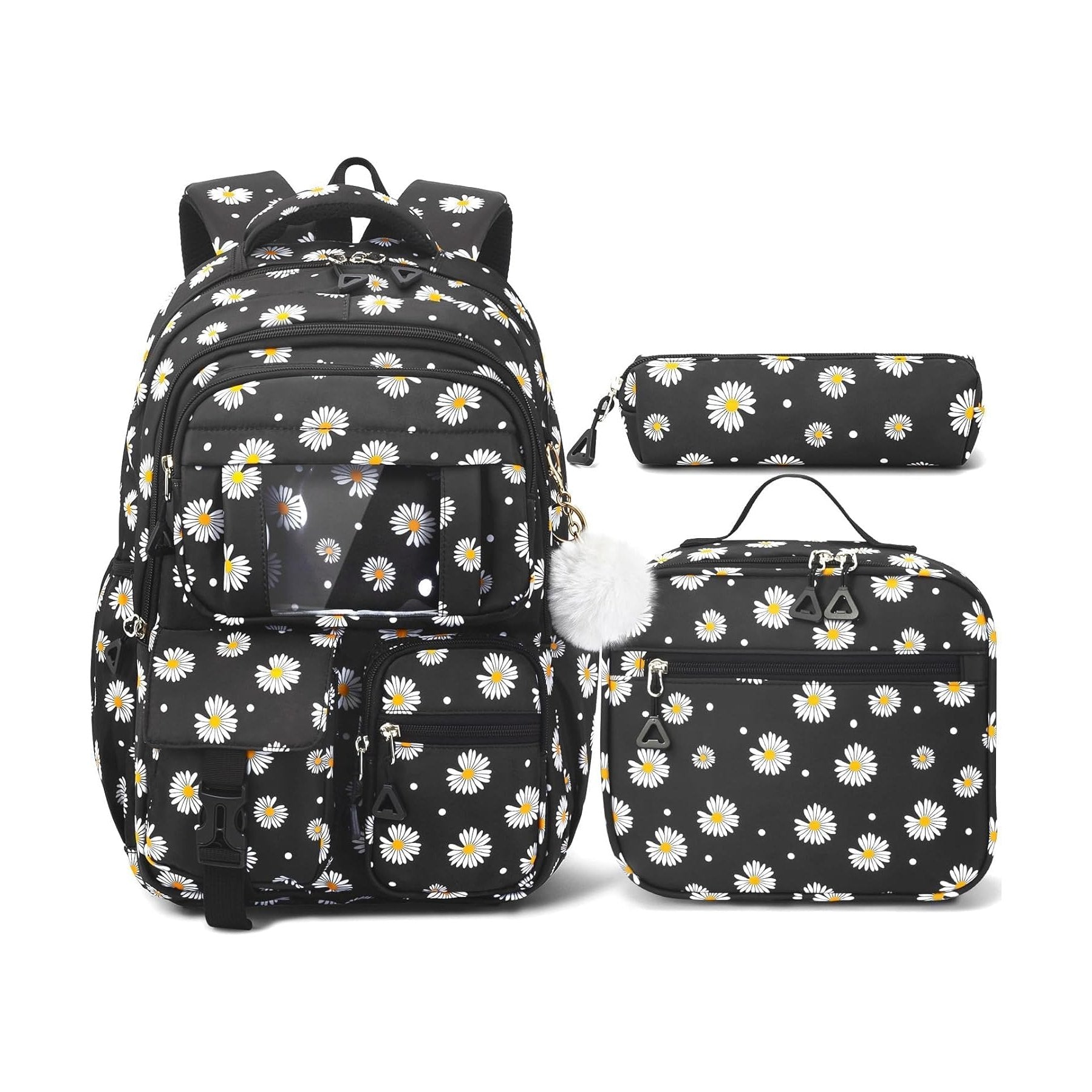Fimibuke Girls 3-Piece Lightweight Backpack Set with Lunch Bag