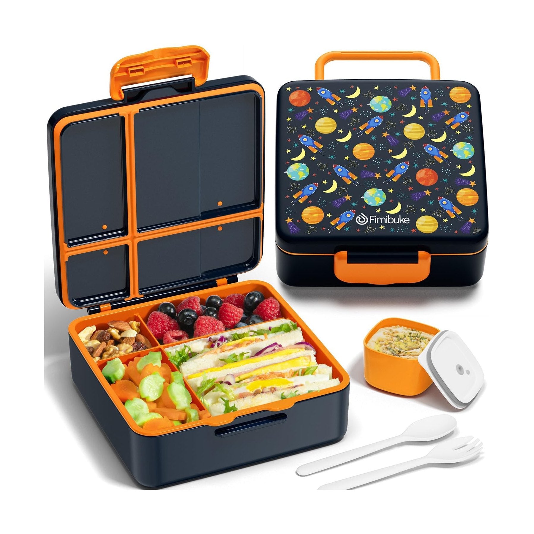 Fimibuke 41oz Kids Bento Lunch Box with 4 Compartments - Ocean Life