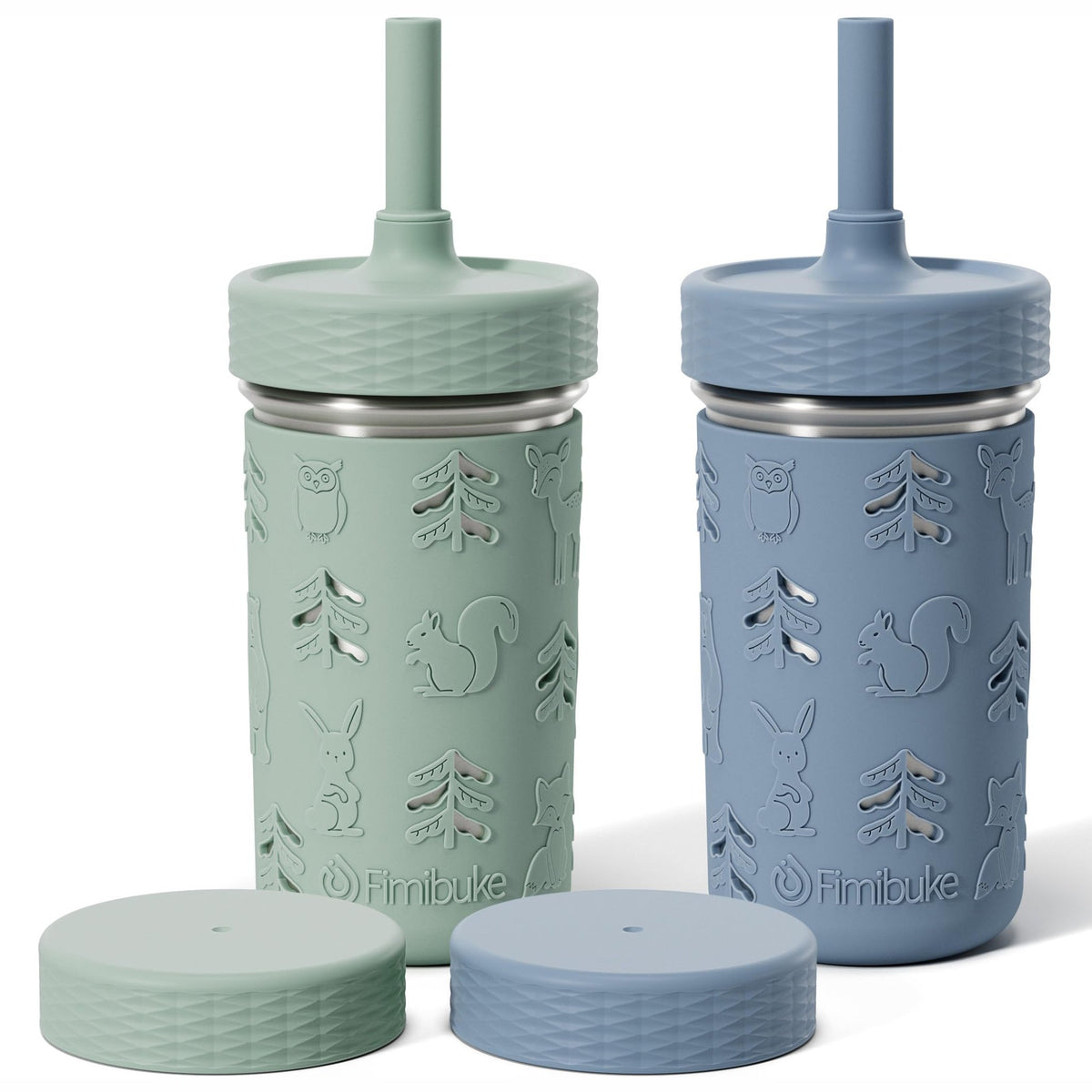 Fimibuke 3-in-1 Stainless Steel Sippy Cup with Straw & Snack Lid