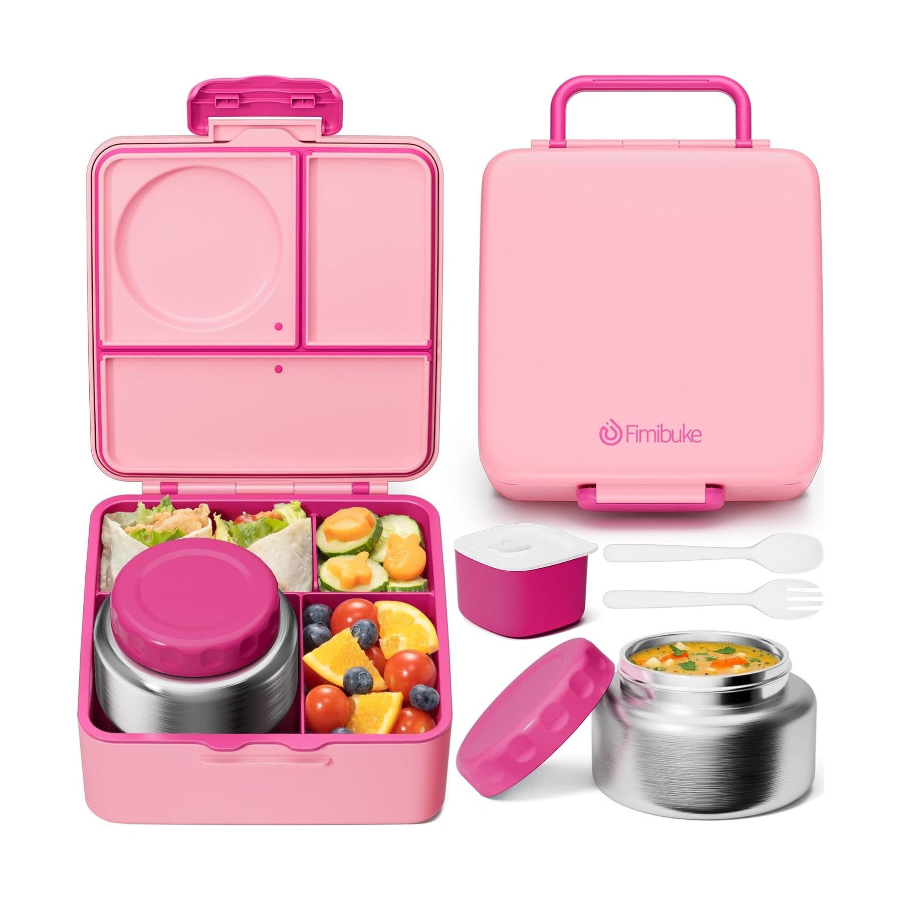 Fimibuke 60oz Bento Box with 8.5oz Thermos & Utensils