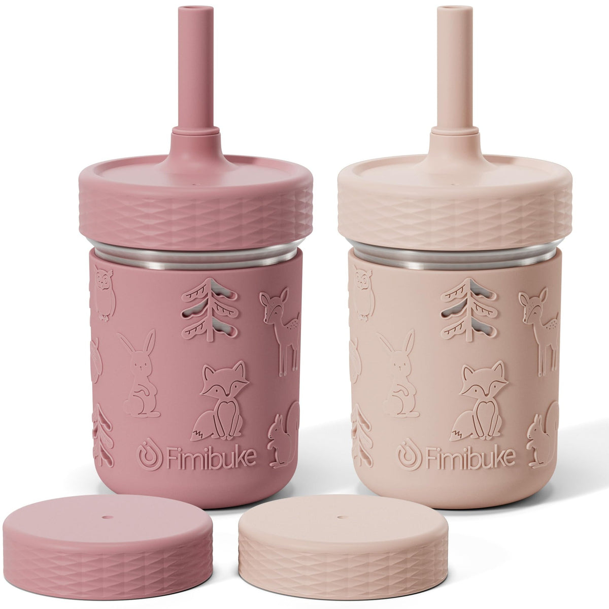 Fimibuke 3-in-1 Stainless Steel Sippy Cup with Straw & Snack Lid