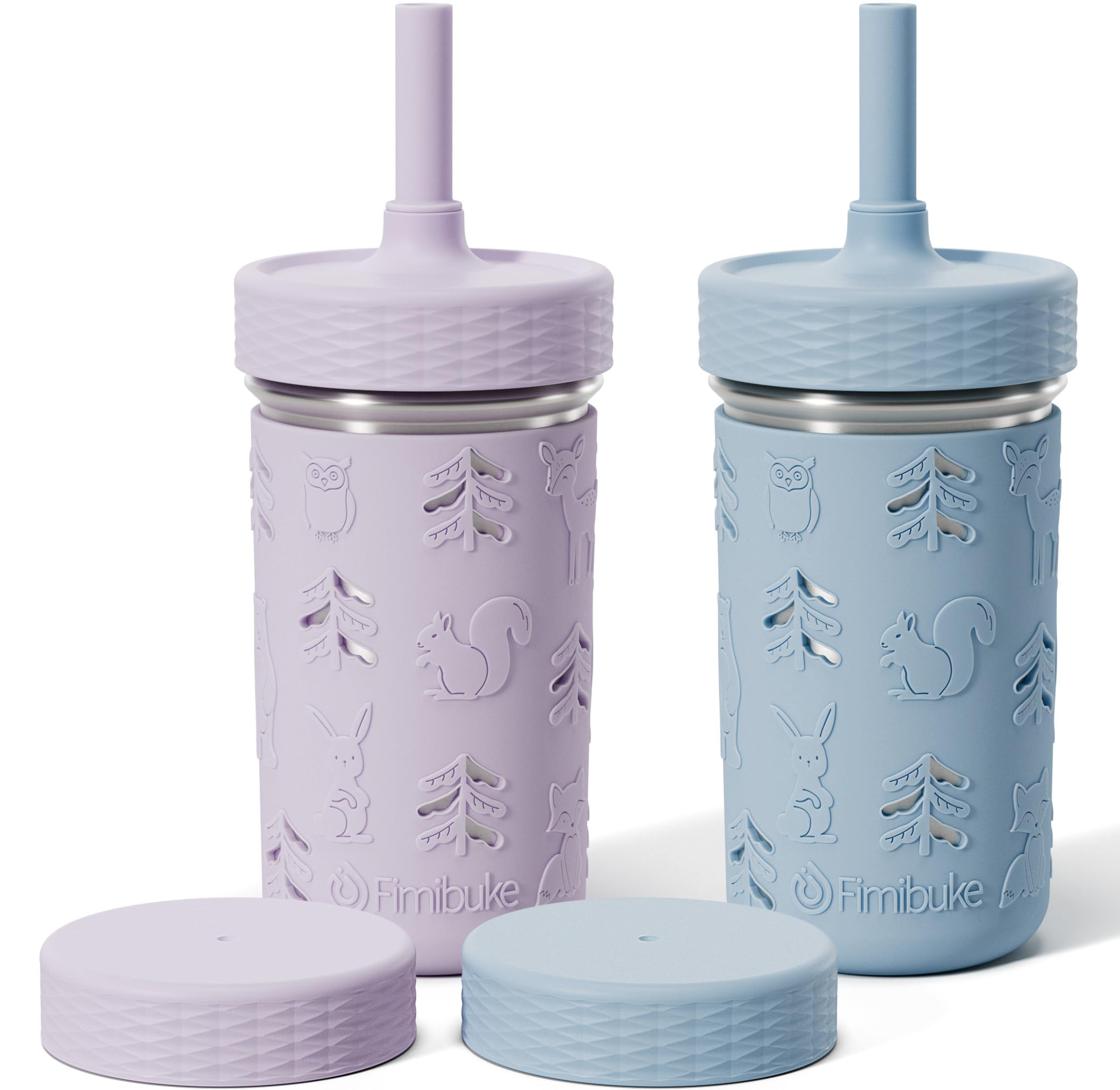 Fimibuke 3-in-1 Stainless Steel Sippy Cup with Straw & Snack Lid