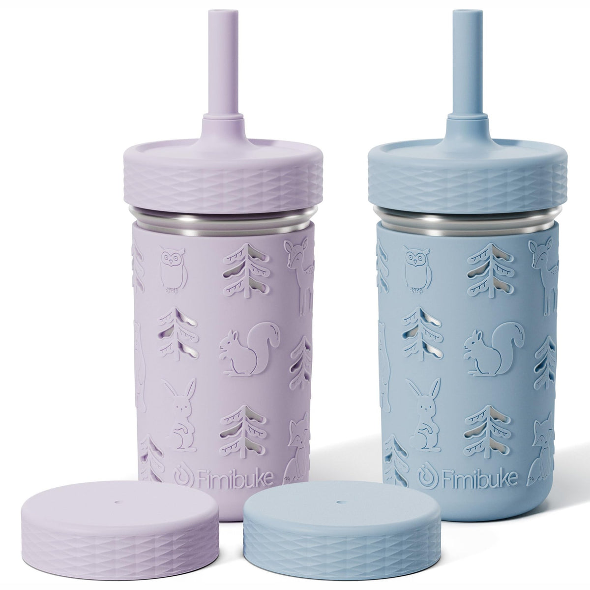 Fimibuke 3-in-1 Stainless Steel Sippy Cup with Straw & Snack Lid