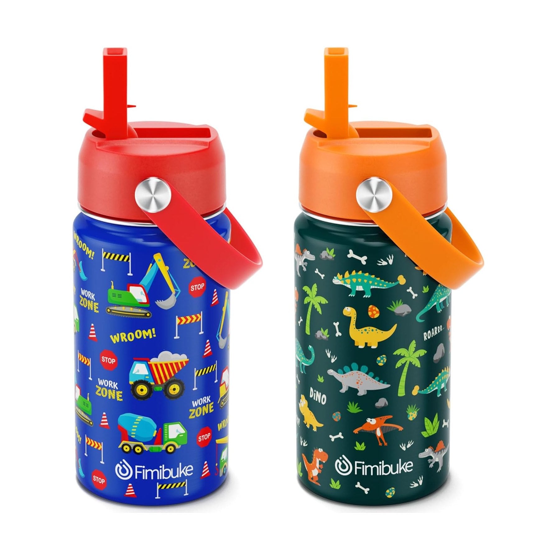 Fimibuke 14oz Kids Insulated Water Bottle with Straw - Milky Pastel