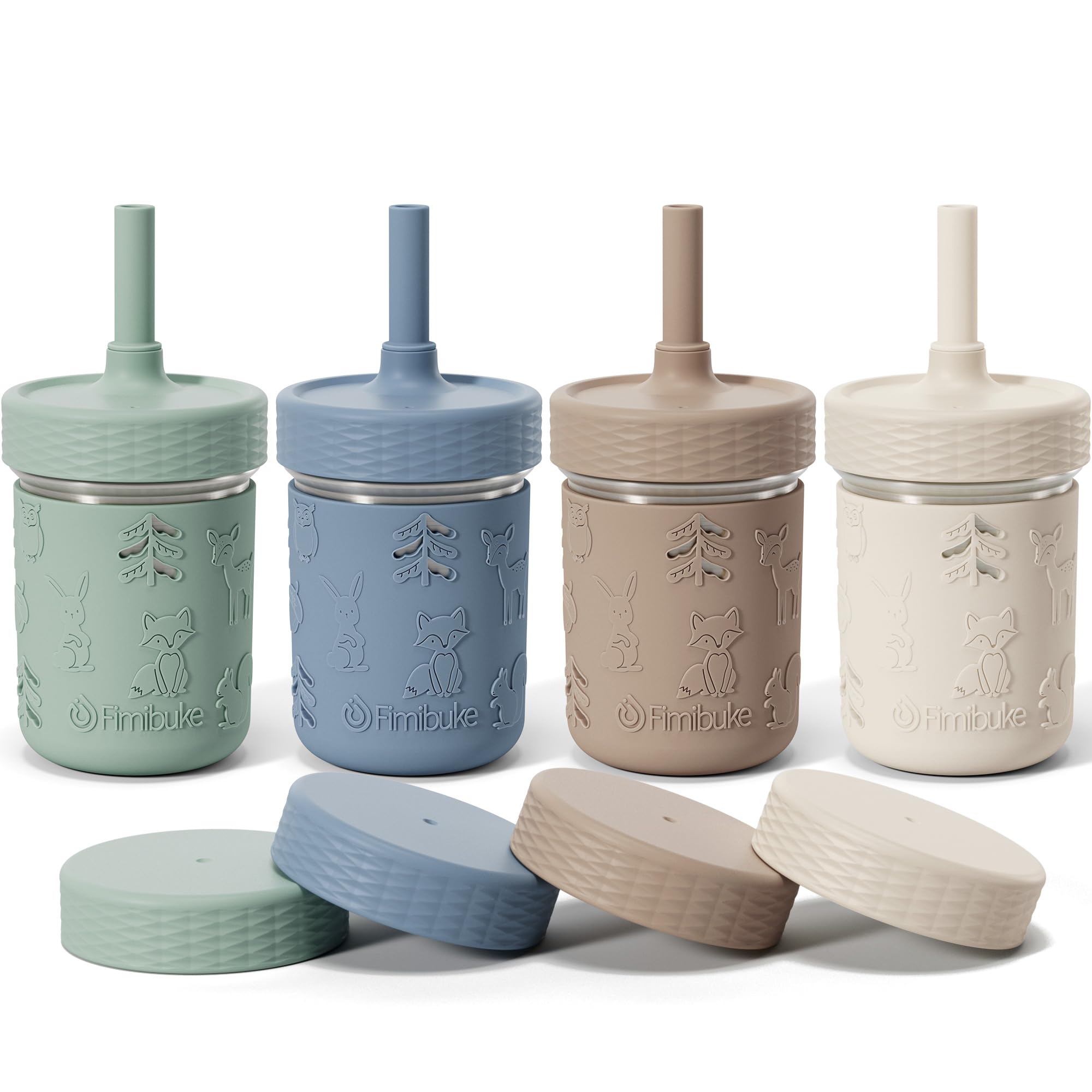 Fimibuke 3-in-1 Stainless Steel Sippy Cup with Straw & Snack Lid