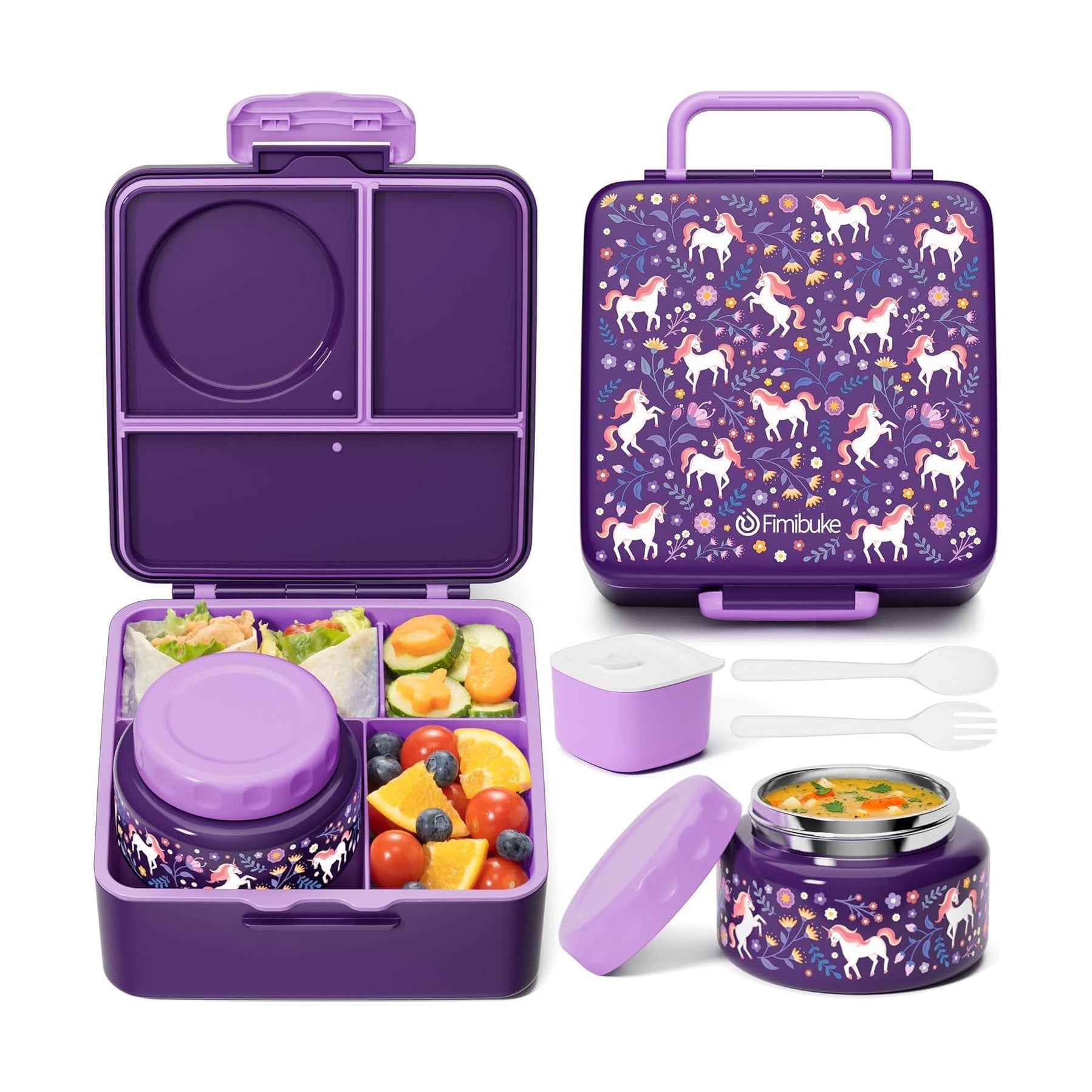 Fimibuke 60oz Bento Box with 8.5oz Thermos & Utensils