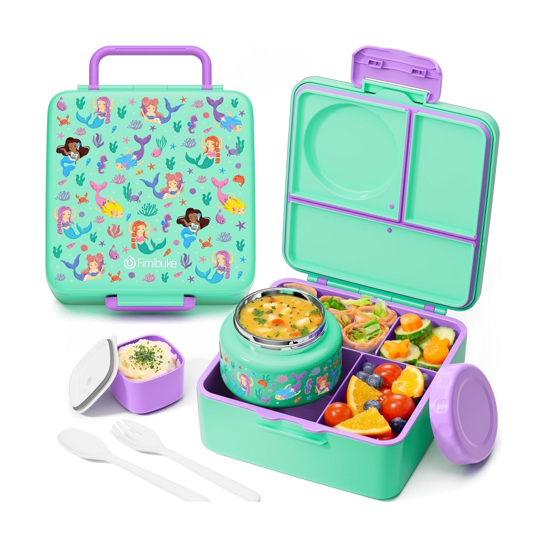 Fimibuke 60oz Bento Box with 8oz Insulated Thermos