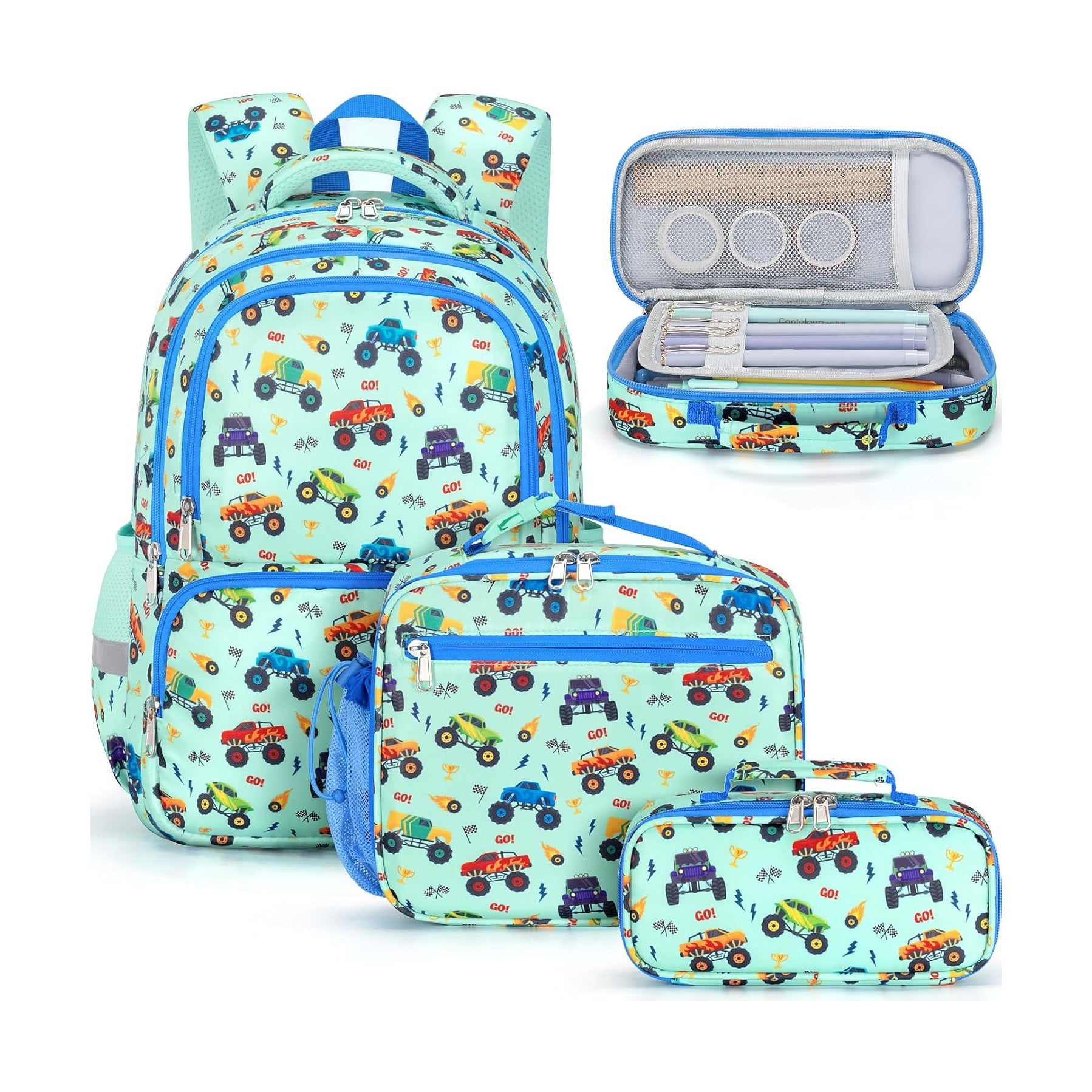 Fimibuke Kids 3-Piece Water-Resistant Backpack Set, Ages 3-12 - fairies & Unicorn