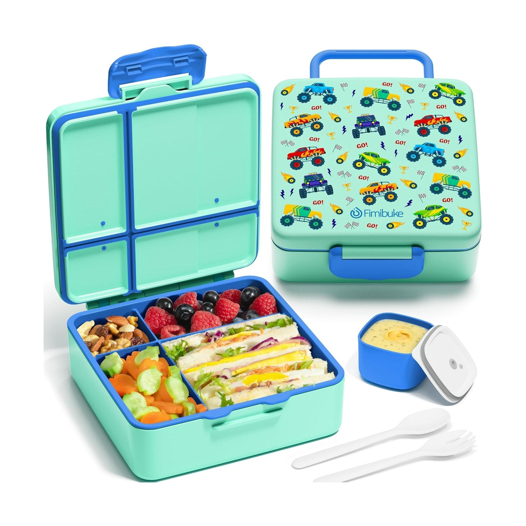Fimibuke 41oz Kids Bento Lunch Box with 4 Compartments