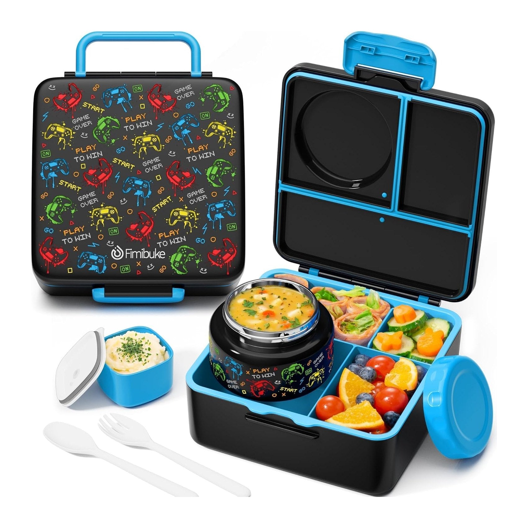 Fimibuke 60oz Bento Box with 8oz Insulated Thermos