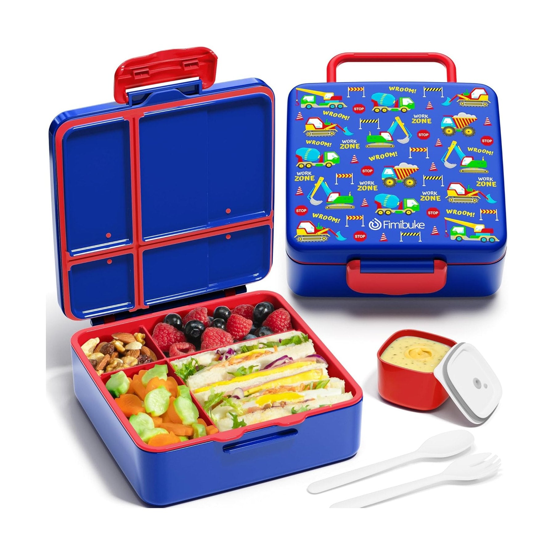Fimibuke 41oz Kids Bento Lunch Box with 4 Compartments