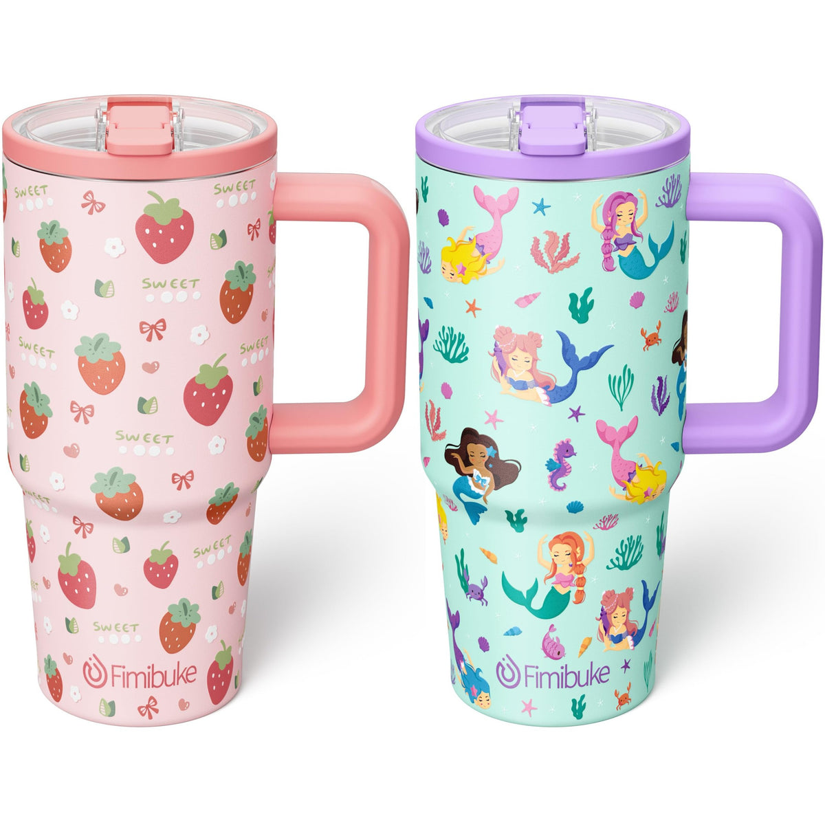 Fimibuke 20oz Insulated Stainless Steel Kids Tumbler with Straw