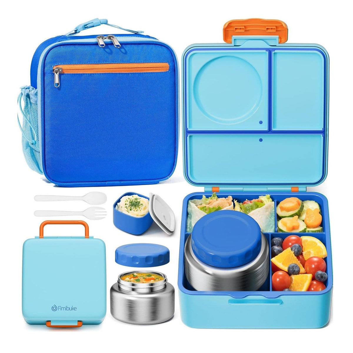 Fimibuke Kids Bento Box Set with 8.5oz Thermos & Insulated Bag