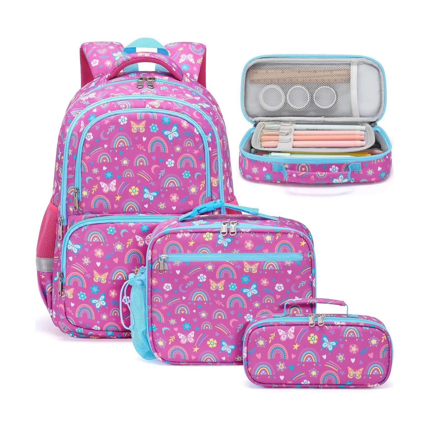 Fimibuke Kids 3-Piece Water-Resistant Backpack Set, Ages 3-12