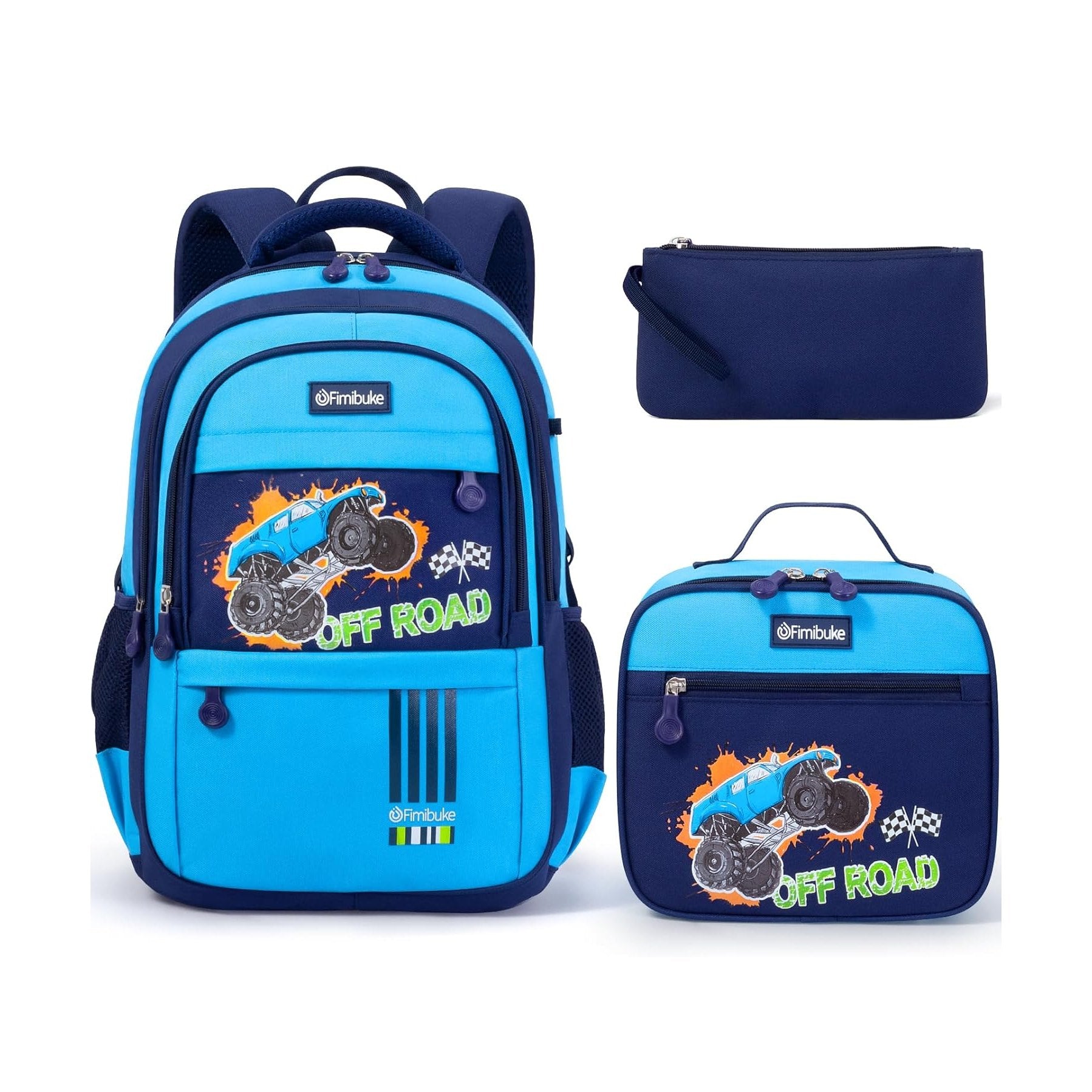 Fimibuke Boys 3-Piece Water-Resistant Backpack Set, Age 5+
