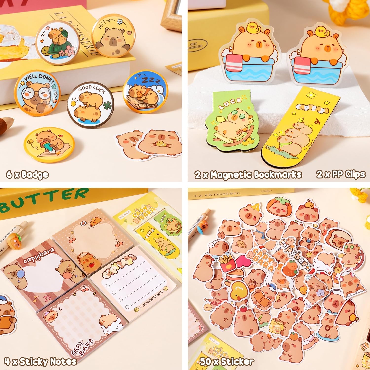 Fimibuke 36-Piece Capybara School Supplies Set with Pencil Case