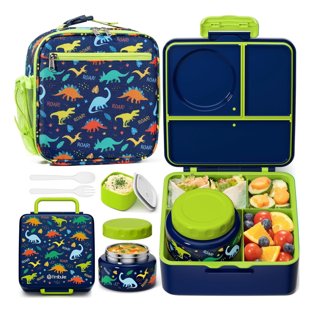 Fimibuke Kids Bento Box Set with 8.5oz Thermos & Insulated Bag - Unicorn