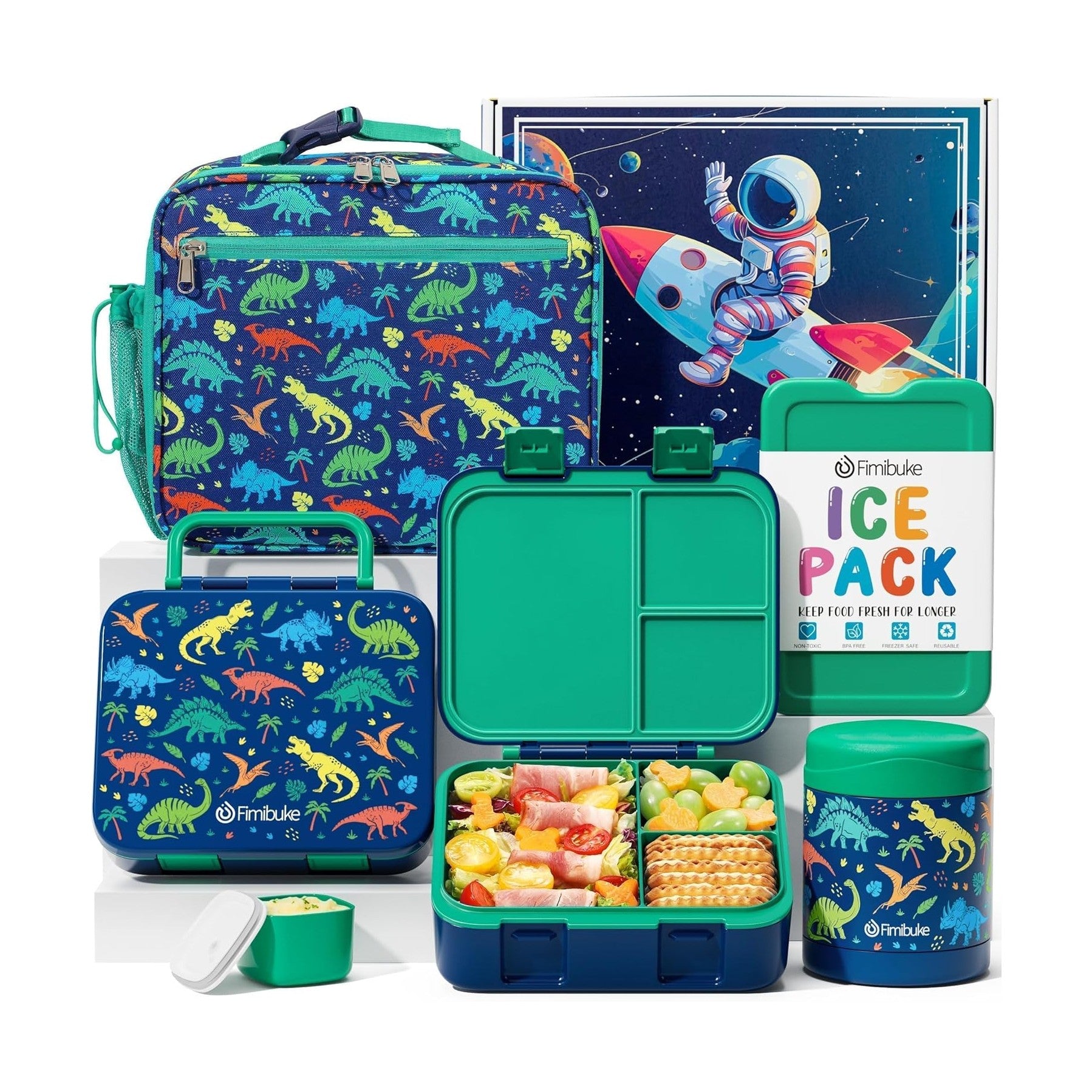 Fimibuke Kids 32oz Bento Lunch Set with 12oz Thermos & Bag