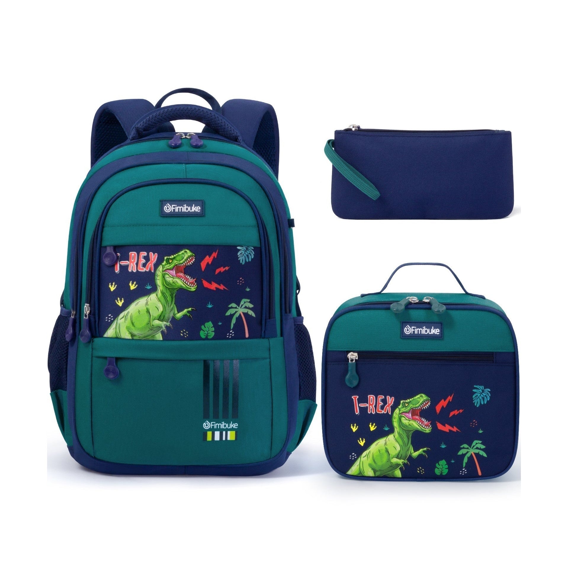 Fimibuke Boys 3-Piece Water-Resistant Backpack Set, Age 5+ - space Black