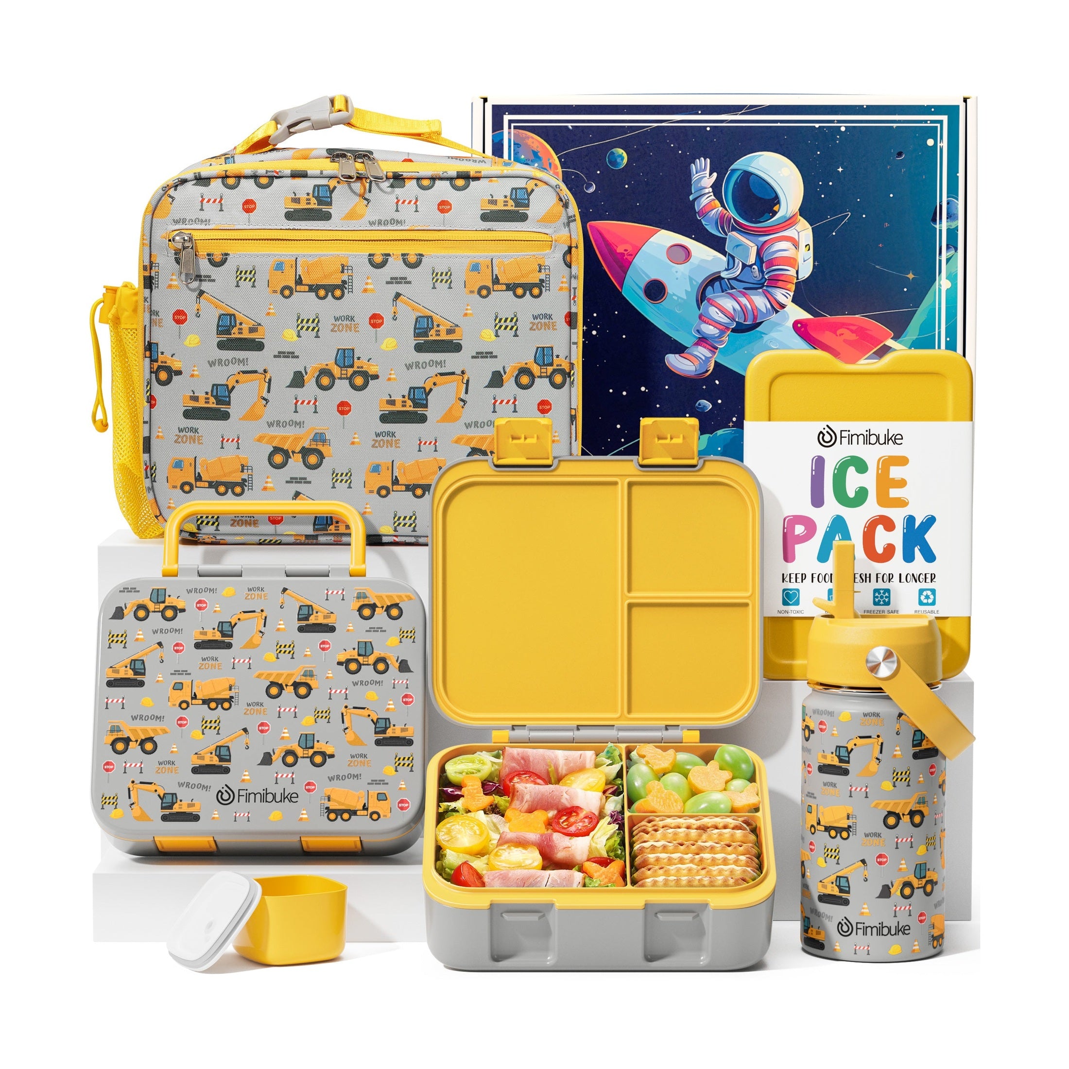 Fimibuke Kids 32oz Bento Set with 14oz Water Bottle & Lunch Bag