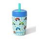 Fimibuke 12oz Insulated Toddler Straw Cups, Spill-Proof 2-Pack - Monster Trucks