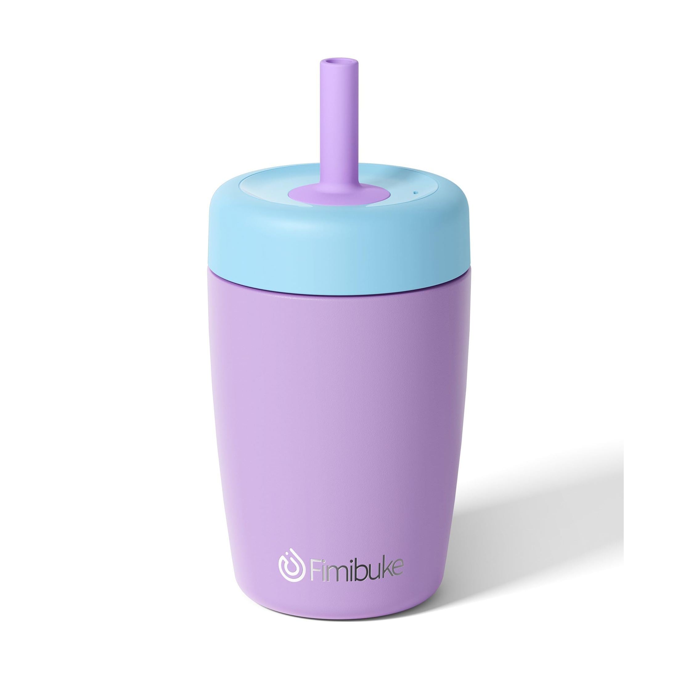Fimibuke 12oz Insulated Toddler Straw Cups, Spill-Proof 2-Pack - Purple