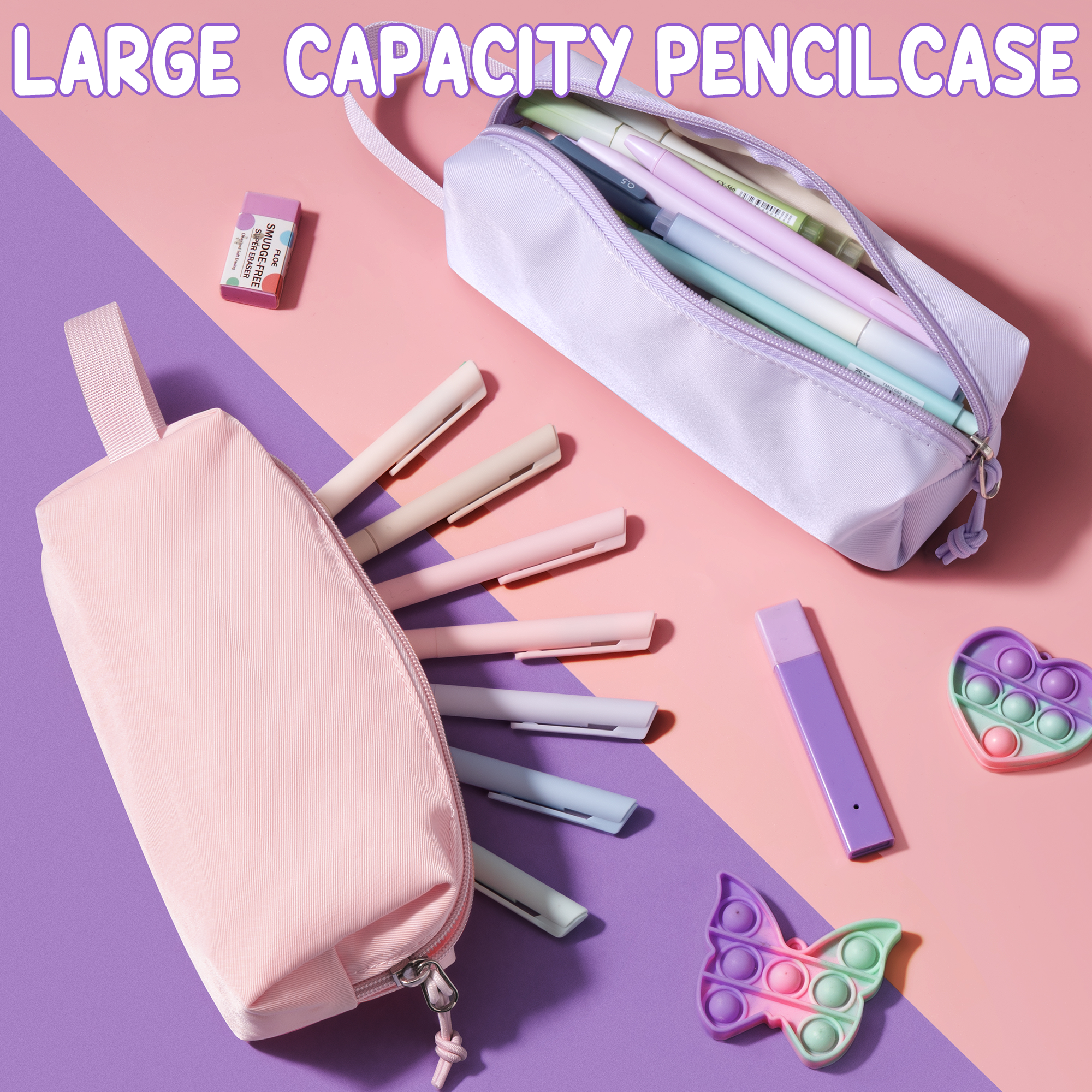 Fimibuke Girls 3PCS Waterproof Backpack Set with Lunch Box & Pencil Case, School Bookbag for Kids & Teens