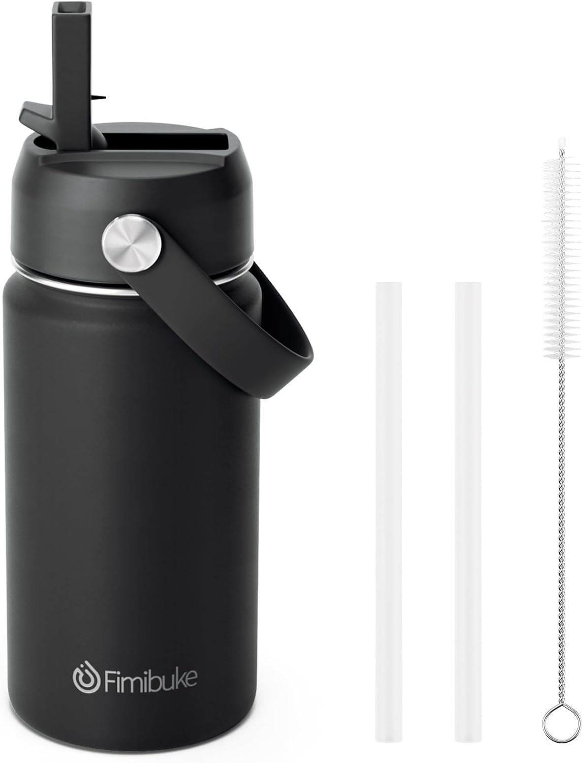 Fimibuke Kids 14oz Insulated Water Bottle, Stainless Steel Leak-Proof Cups with Straw