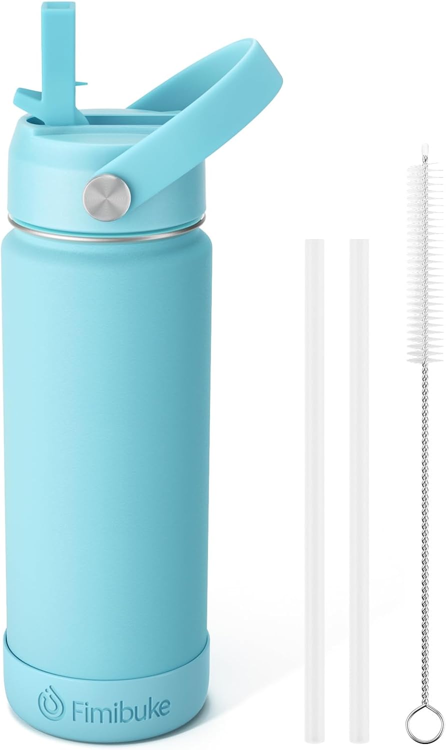 Fimibuke Kids 18oz Insulated Water Bottle, Stainless Steel Leak-Proof Cup with Straw