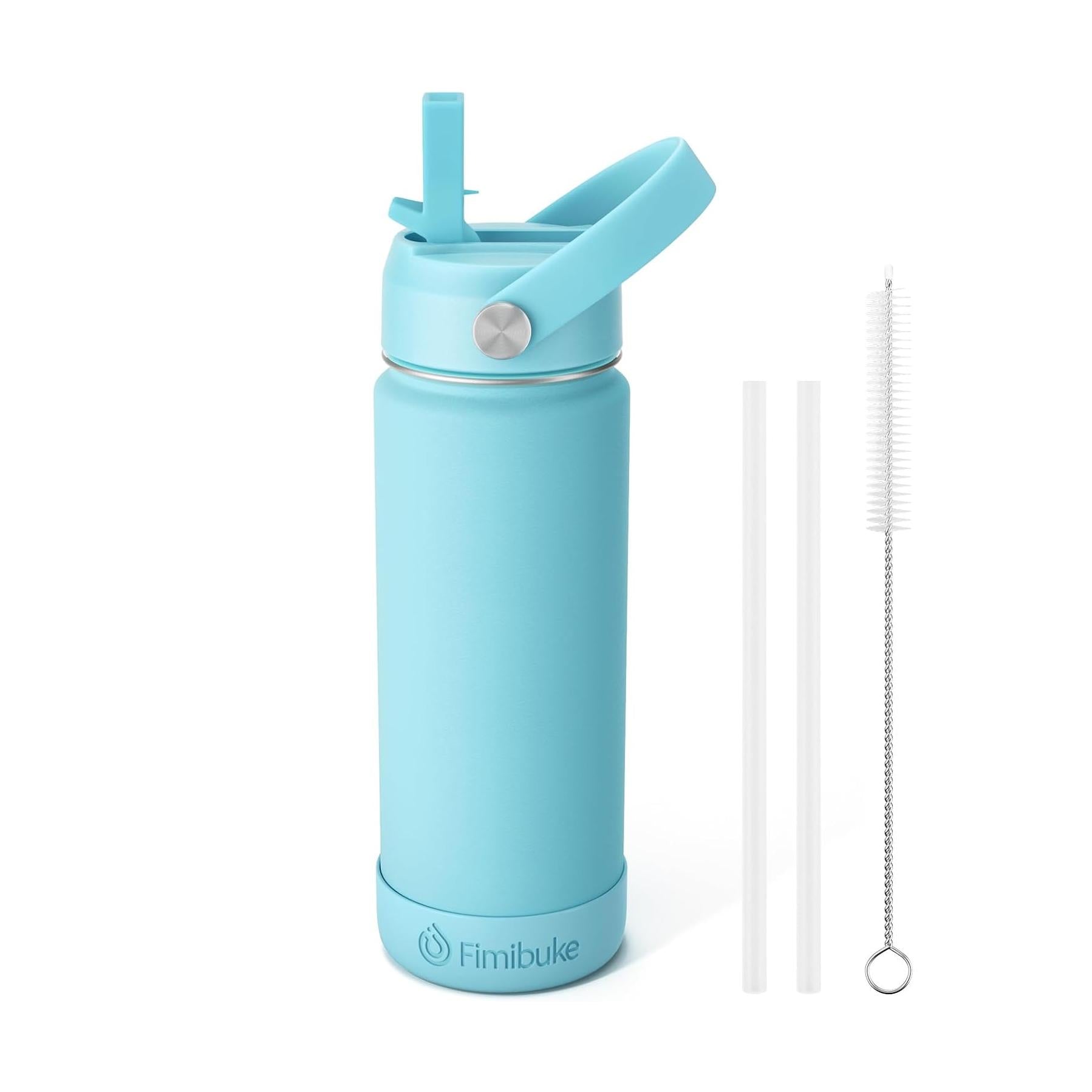 Fimibuke 18oz Kids Insulated Water Bottle with Straw - Bubble Gum
