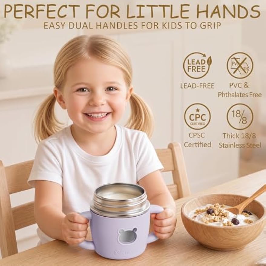 Fimibuke 10oz Stainless Steel Sippy Cups for Toddlers, 2-Pack