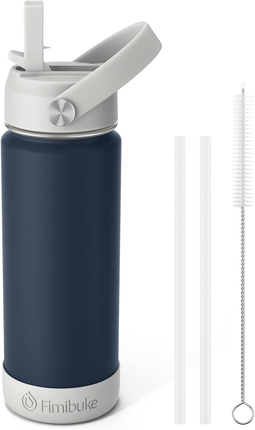 Fimibuke Kids 18oz Insulated Water Bottle, Stainless Steel Leak-Proof Cup with Straw