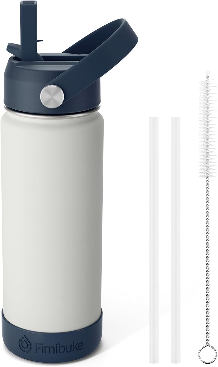 Fimibuke Kids 18oz Insulated Water Bottle, Stainless Steel Leak-Proof Cup with Straw