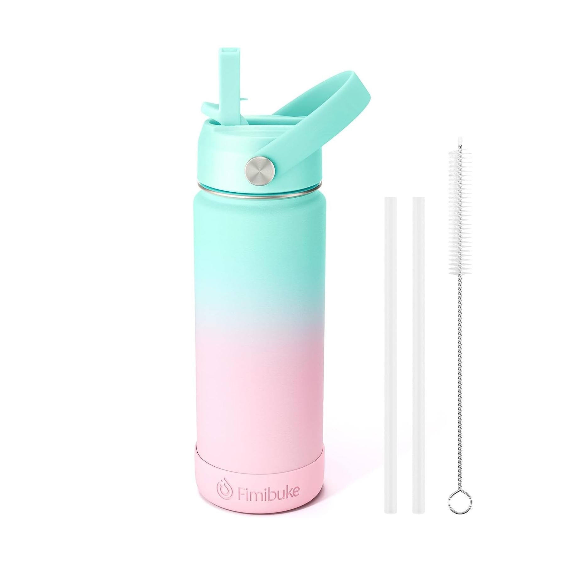 Fimibuke 18oz Kids Insulated Water Bottle with Straw - Macaron