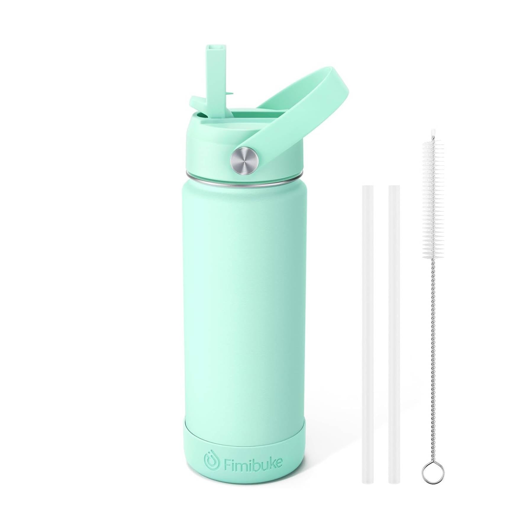 Fimibuke 18oz Kids Insulated Water Bottle with Straw - Slate