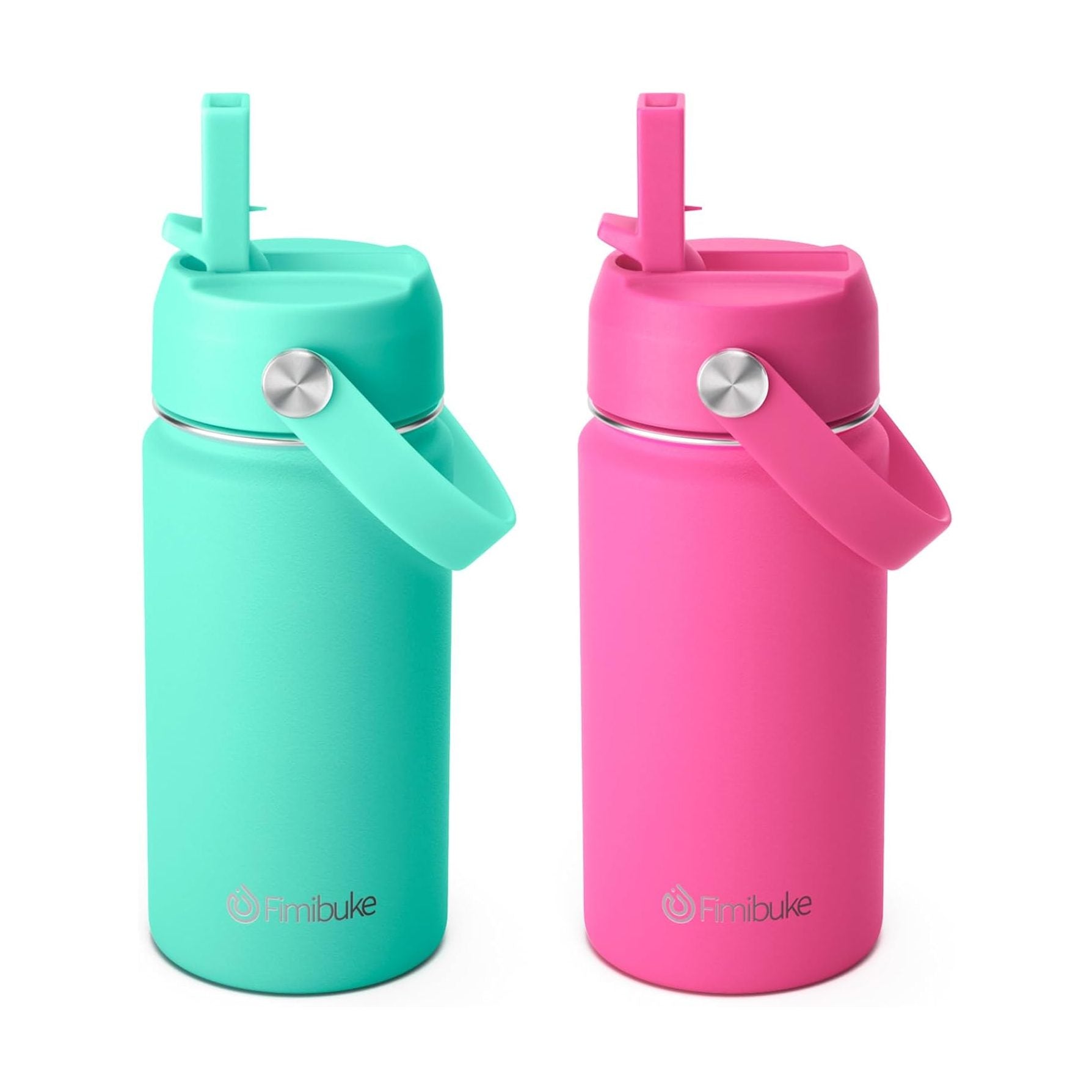Fimibuke 14oz Kids Insulated Water Bottle with Straw - Coastal